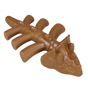 Talking Dog Club Dinosaur Nylon Bone Heavy Chew Toy for Dogs (Brown)