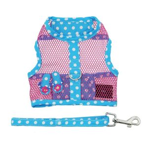 Under the Sea Collection - Cool Mesh Dog Harness with Leash - Pink and Blue Flip Flop