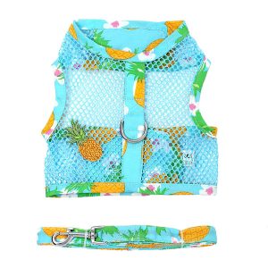 Cool Mesh Dog Harness with Leash - Pineapple Luau