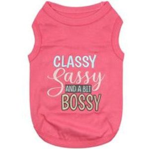Classy Sassy and a Bit Bossy Pink Dog T-Shirt
