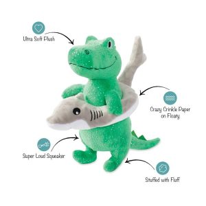 Shark Week Rex Plush Squeak Dog Toy