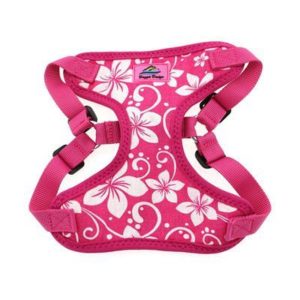 Wrap and Snap Pink Hibiscus Choke Free Dog Harness