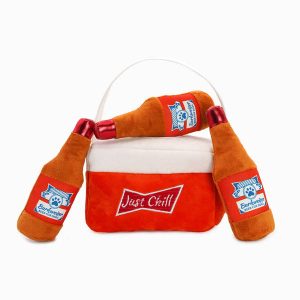 Food Party Beer Cooler Interactive Plush Dog Toy Set - 4 Pc