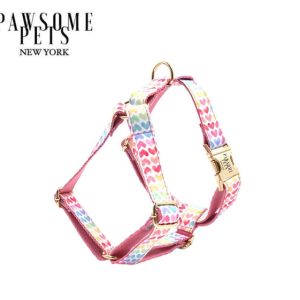 STEP IN HARNESS - RAINBOW HEART PINK