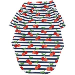 Hawaiian Cherry Stripe Camp Dog Shirt