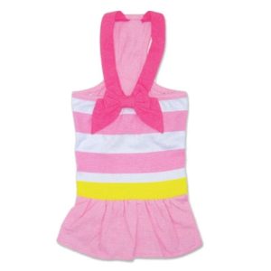 Pink Stripe Bow Strap Cruise Dog Dress - Only Available in Size 2XS