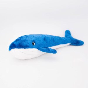 Jigglerz Blue Whale Plush Dog Toy