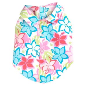 Colorful Hibiscus Flower Camp Dog Shirt