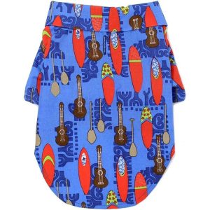 Hawaiian Camp Ukuleles & Surfboards Dog Shirt