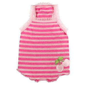 Pink Stripe Cherry Dog Tank