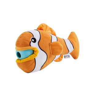 Big Mouthz Plush Clown Fish Orange Interactive Puzzle Dog Toy