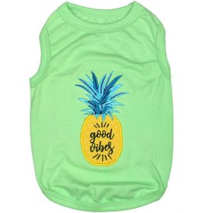 Pineapple Good Vibes Green Dog Tee