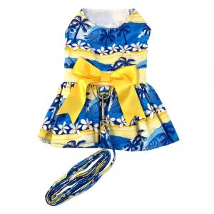 Catching Waves Dog Harness Dress with Matching Leash