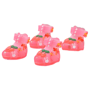Cherry Jelly Dog Sandals - 4 Pc Set - Pink