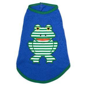 Frog Blue & Green with Stripes Dog T Shirt