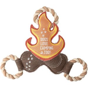 Camping Dog - 12" Canvas Dog Toy on Rope