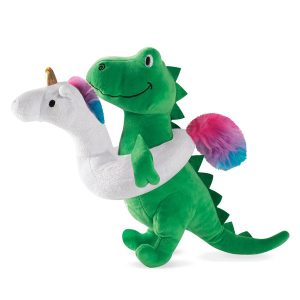 Summa' Time Rex Unicorn Floaty Plush Squeak Dog Toy
