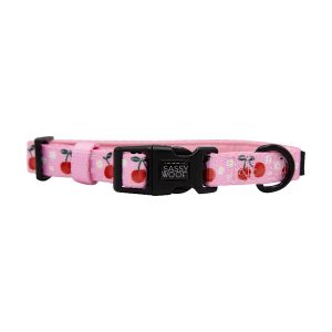 Mon Cherry (Fruits) Pink Adjustable Dog Collar