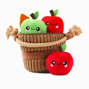 Autumn Tailz Apple Basket Interactive Plush Dog Toy