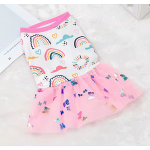 Butterfly Rainbow Tutu Dog Dress