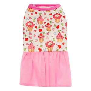 Cupcake Apple Pink Tutu Dog Dress