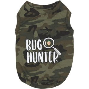 Bug Hunter Green Camo Embroidered Dog T-Shirt
