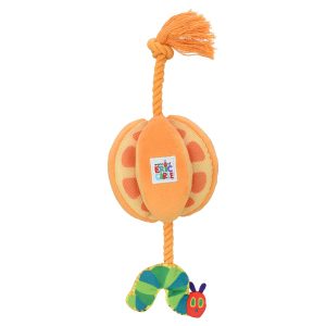 Very Hungry Caterpillar Orange Citrus Fruit Rope Tug Plush Squeak Dog Toy