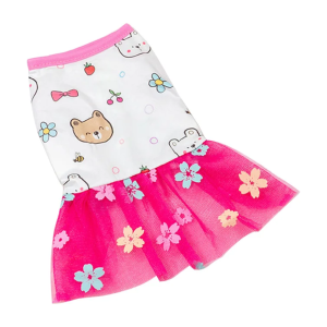 Flower Teddy Bear Hot Pink Tutu Dog Dress