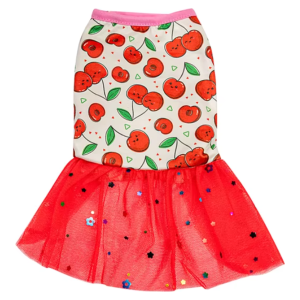Spring Cherry Red Tutu Pet Dress