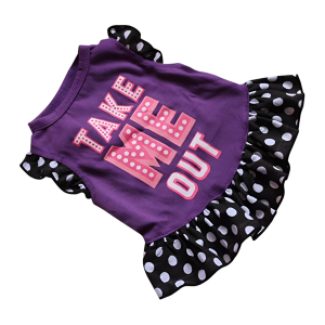 Take Me Out Purple with Polka Dots Dog Dress